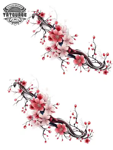 tatouage ephemere cheville cerisier japonais Tatouage éphémère cheville cerisier japonais