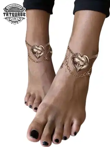 Tatouage éphémère cheville chaîne