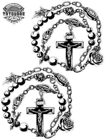 Tatouage éphémère cheville chapelet