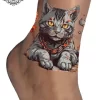 tatouage ephemere cheville chat photo Tatouage éphémère cheville chat