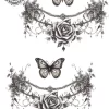 tatouage ephemere cheville femme fleur et papillon Tatouage éphémère cheville femme fleur et papillon