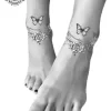 tatouage ephemere cheville femme fleur et papillon photo Tatouage éphémère cheville femme fleur et papillon