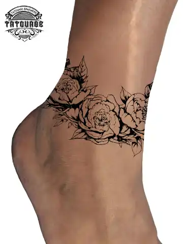 tatouage ephemere cheville femme fleur photo Tatouage éphémère cheville femme fleur