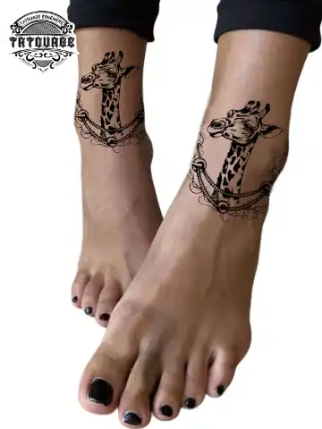 tatouage ephemere cheville girafe photo Tatouage éphémère cheville girafe
