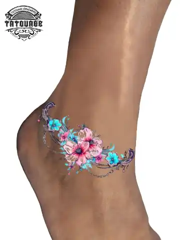 tatouage ephemere cheville girly photo Tatouage éphémère cheville girly