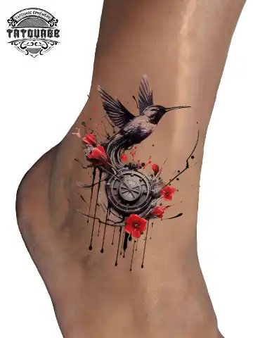 tatouage ephemere cheville hirondelle photo Tatouage éphémère cheville hirondelle