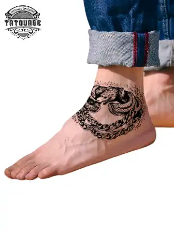 tatouage ephemere cheville homme bracelet photo Tatouage éphémère cheville homme bracelet
