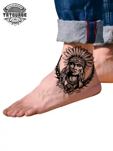 tatouage ephemere cheville indien photo Tatouage éphémère cheville indien