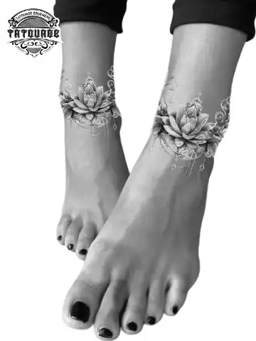 tatouage ephemere cheville lotus photo Tatouage éphémère cheville lotus