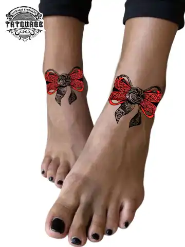 Tatouage éphémère cheville noeud