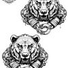Tatouage éphémère cheville ours