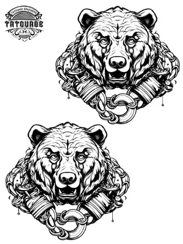 Tatouage éphémère cheville ours