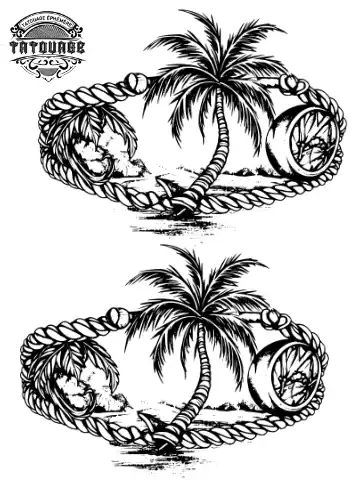 tatouage ephemere cheville palmier Tatouage éphémère cheville palmier