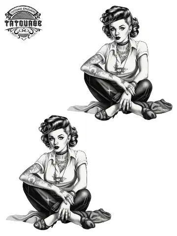 tatouage ephemere cheville pin up Tatouage éphémère cheville pin up