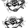 Tatouage éphémère cheville rose noire