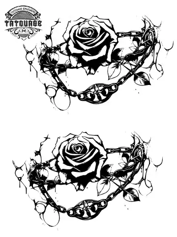 Tatouage éphémère cheville rose noire
