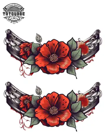 tatouage ephemere cheville rose Tatouage éphémère cheville rose