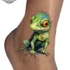 Tatouage éphémère cheville salamandre