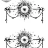 tatouage ephemere cheville soleil lune Tatouage éphémère cheville soleil lune