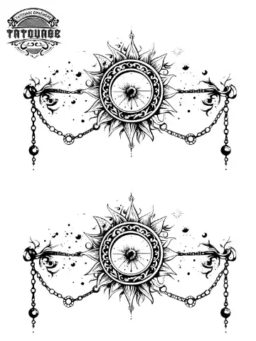 tatouage ephemere cheville soleil lune Tatouage éphémère cheville soleil lune