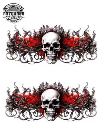 tatouage ephemere cheville tete de mort Tatouage éphémère cheville tête de mort