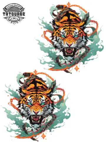 Tatouage éphémère cheville tigre