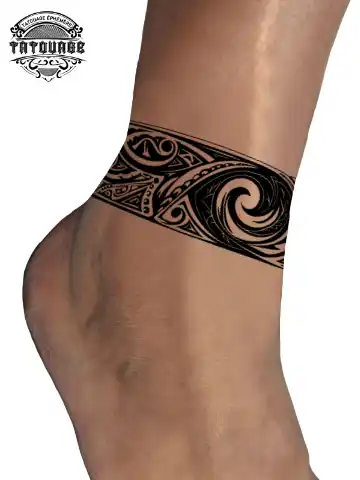 tatouage ephemere cheville tribal photo Tatouage éphémère cheville tribal