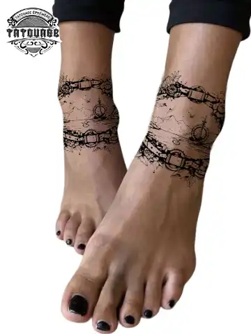 tatouage ephemere cheville voyage photo Tatouage éphémère cheville voyage