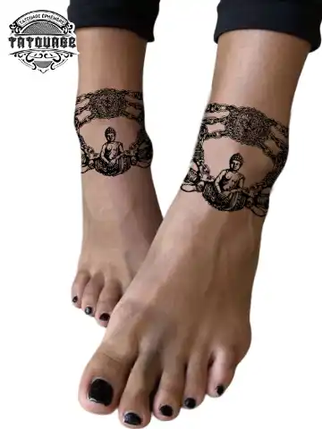 tatouage ephemere cheville zen photo Tatouage éphémère cheville zen