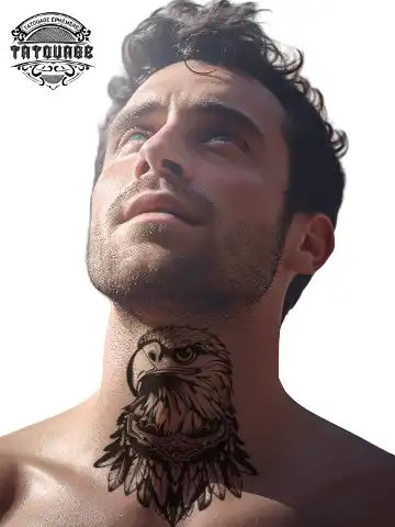 tatouage ephemere cou aigle photo Tatouage éphémère cou aigle