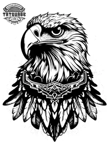 Tatouage éphémère cou aigle