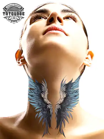 tatouage ephemere cou aile d?ange photo Tatouage éphémère cou aile d’ange