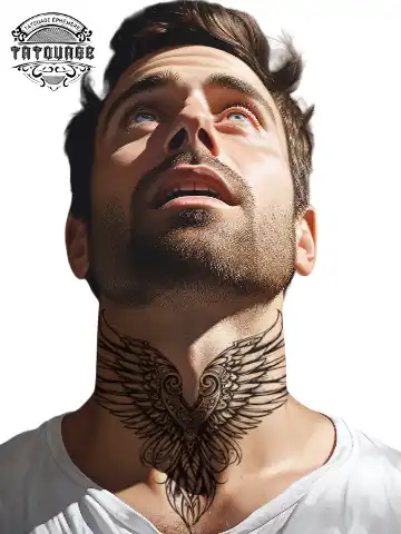 tatouage ephemere cou aile photo Tatouage éphémère cou aile