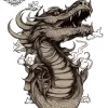 Tatouage éphémère cou dragon
