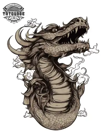 Tatouage éphémère cou dragon