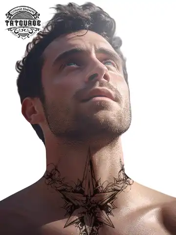 Tatouage éphémère cou étoile