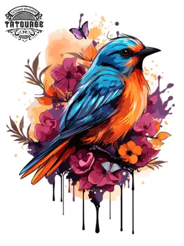 tatouage ephemere cou femme oiseau Tatouage éphémère cou femme oiseau