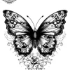 Tatouage éphémère cou femme papillon