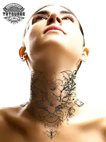 Tatouage éphémère cou femme