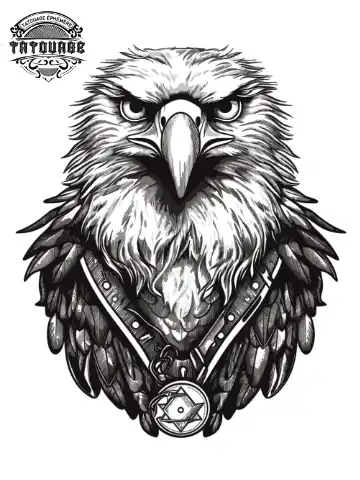 tatouage ephemere cou homme aigle Tatouage éphémère cou homme aigle