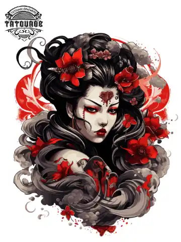 Tatouage éphémère cou homme japonais