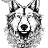 tatouage ephemere cou homme loup Tatouage éphémère cou homme loup