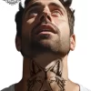 tatouage ephemere cou homme loup photo Tatouage éphémère cou homme loup