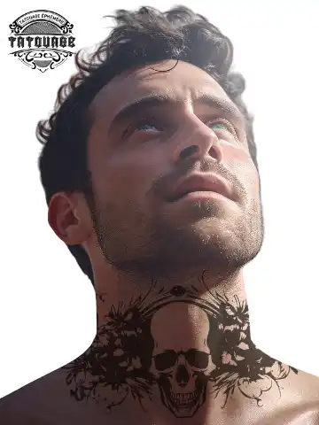 Tatouage éphémère cou homme