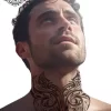 tatouage ephemere cou homme tribal photo Tatouage éphémère cou homme tribal