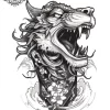 Tatouage éphémère cou japonais
