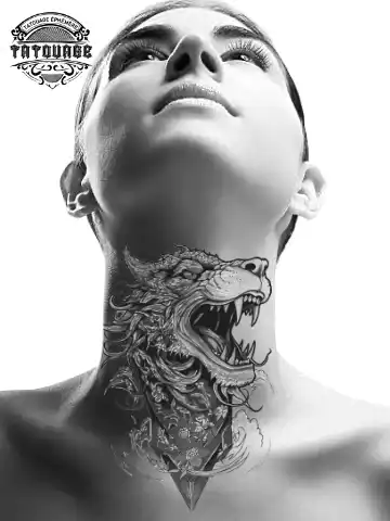 Tatouage éphémère cou japonais