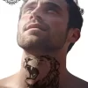 tatouage ephemere cou lion photo Tatouage éphémère cou lion