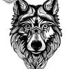 Tatouage éphémère cou loup