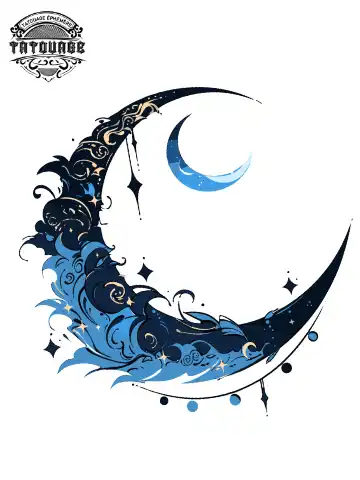 tatouage ephemere cou lune Tatouage éphémère cou lune